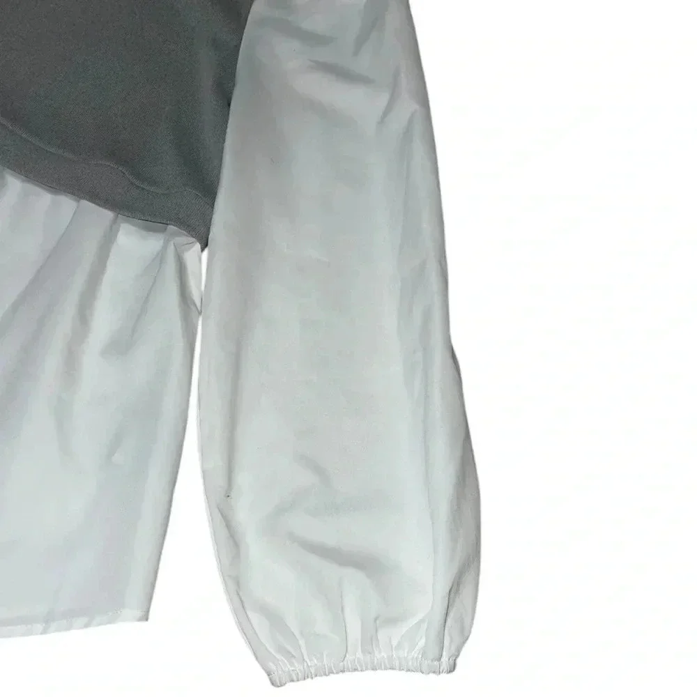 Elegant Gray and White Women's Top - Picture 3 of 6